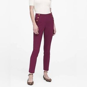 Maroon Banana Republic Sloan Sailor Pant, Size 8 Petite